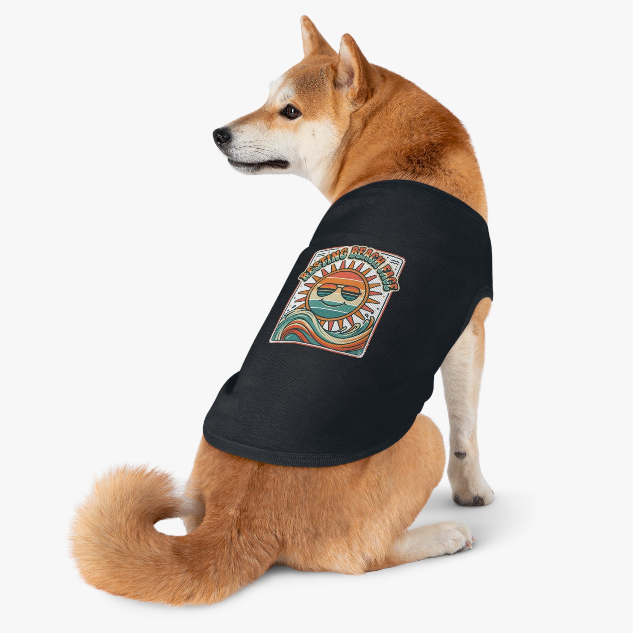 Resting Beach Face Pet Tank Top