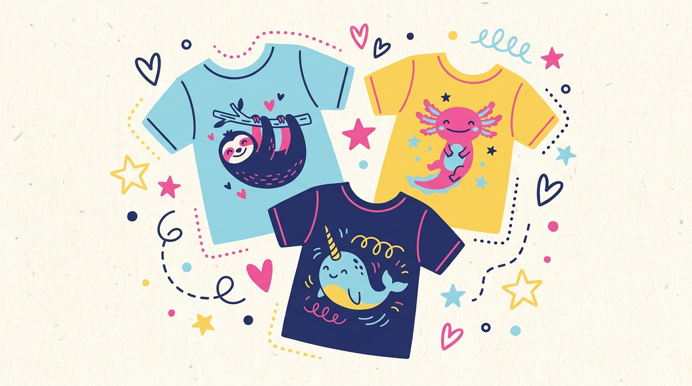 Kids funny t-shirts collection cover