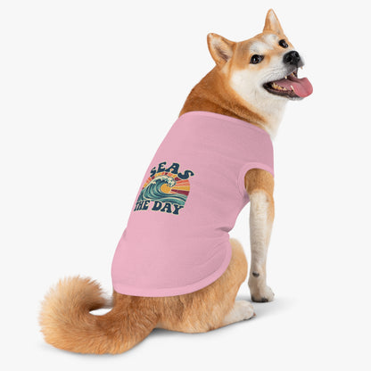 "Seas the Day" Pet Tank Top — Ocean Wave Cat and Dog Shirt