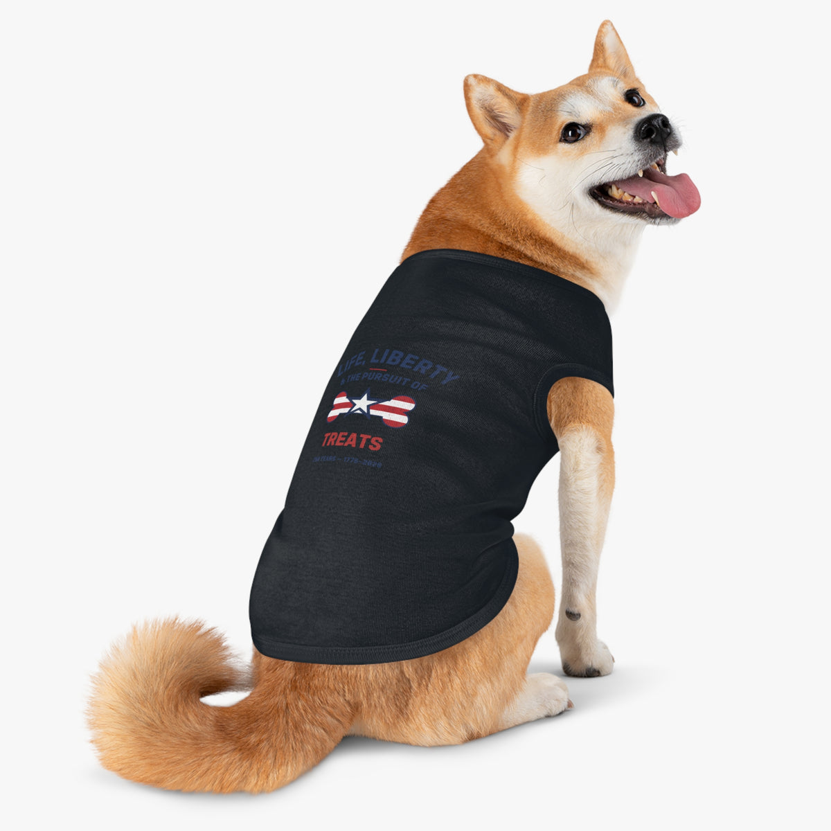 "Life, Liberty and Treats" Patriotic Pet Tank — 4th of July Cat and Dog Shirt