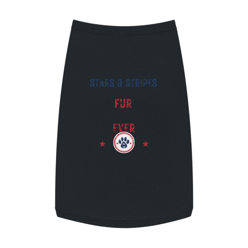 Patriotic Pet Tank Top - "Stars & Stripes Fur Ever" Dog Shirt