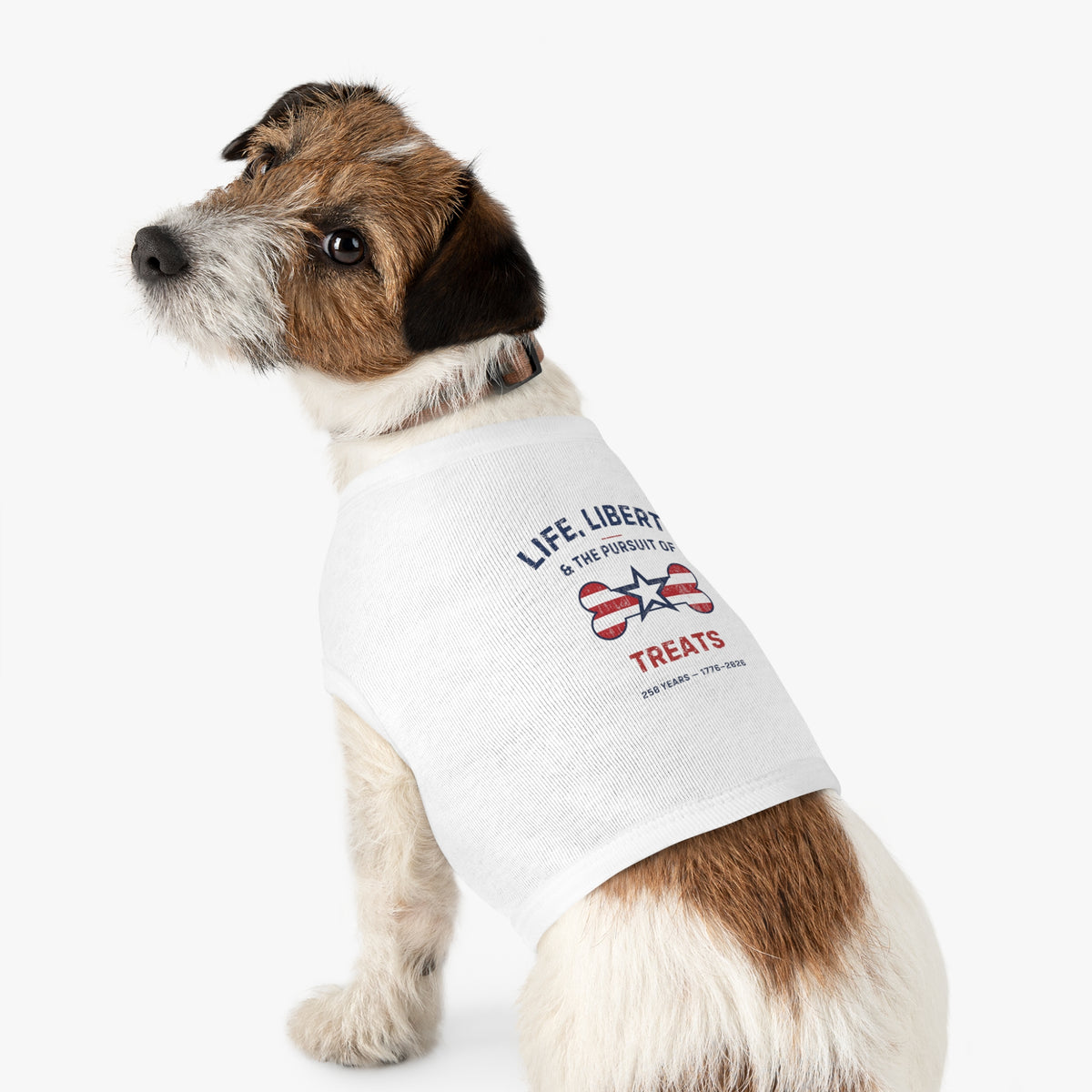 "Life, Liberty and Treats" Patriotic Pet Tank — 4th of July Cat and Dog Shirt