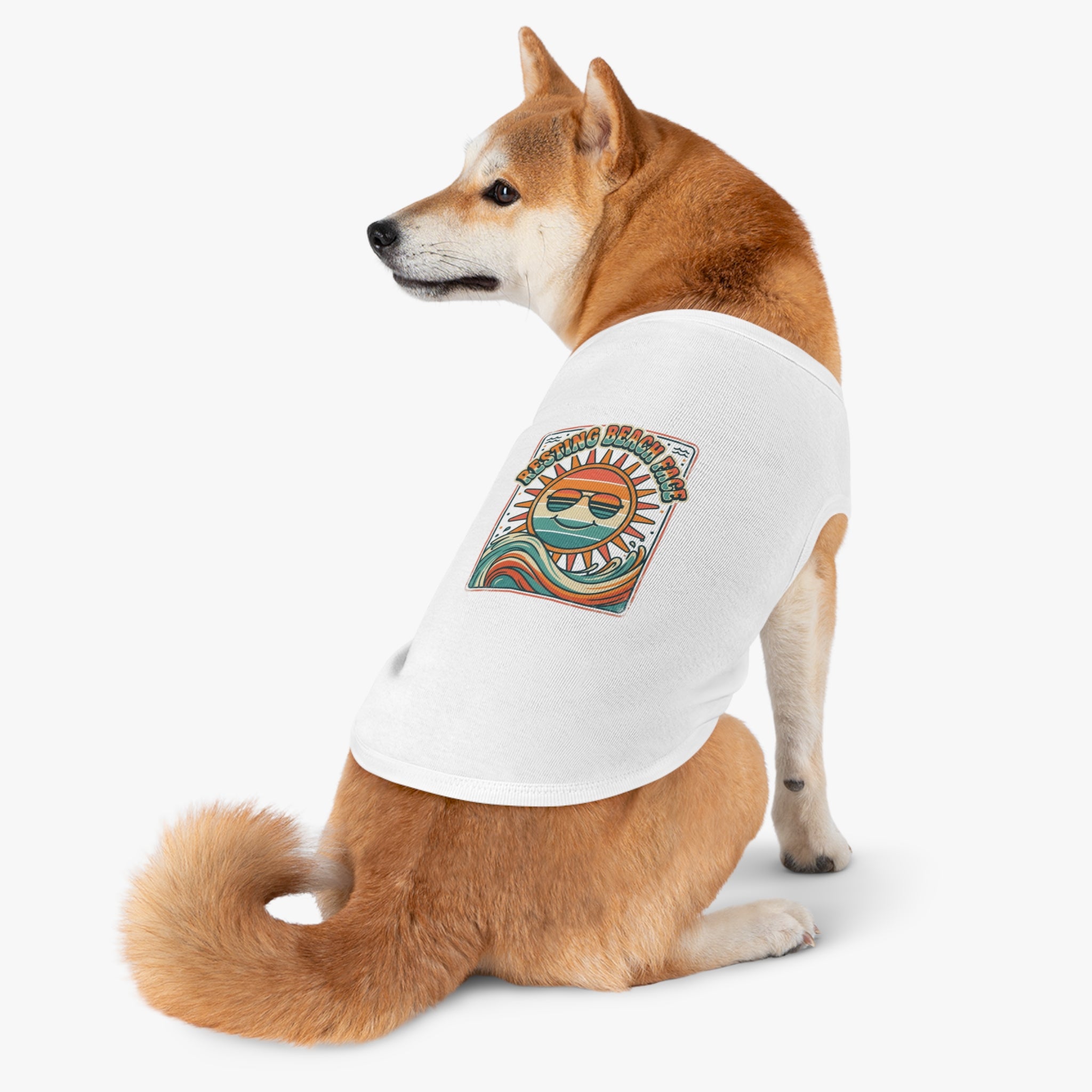 Resting Beach Face Pet Tank Top