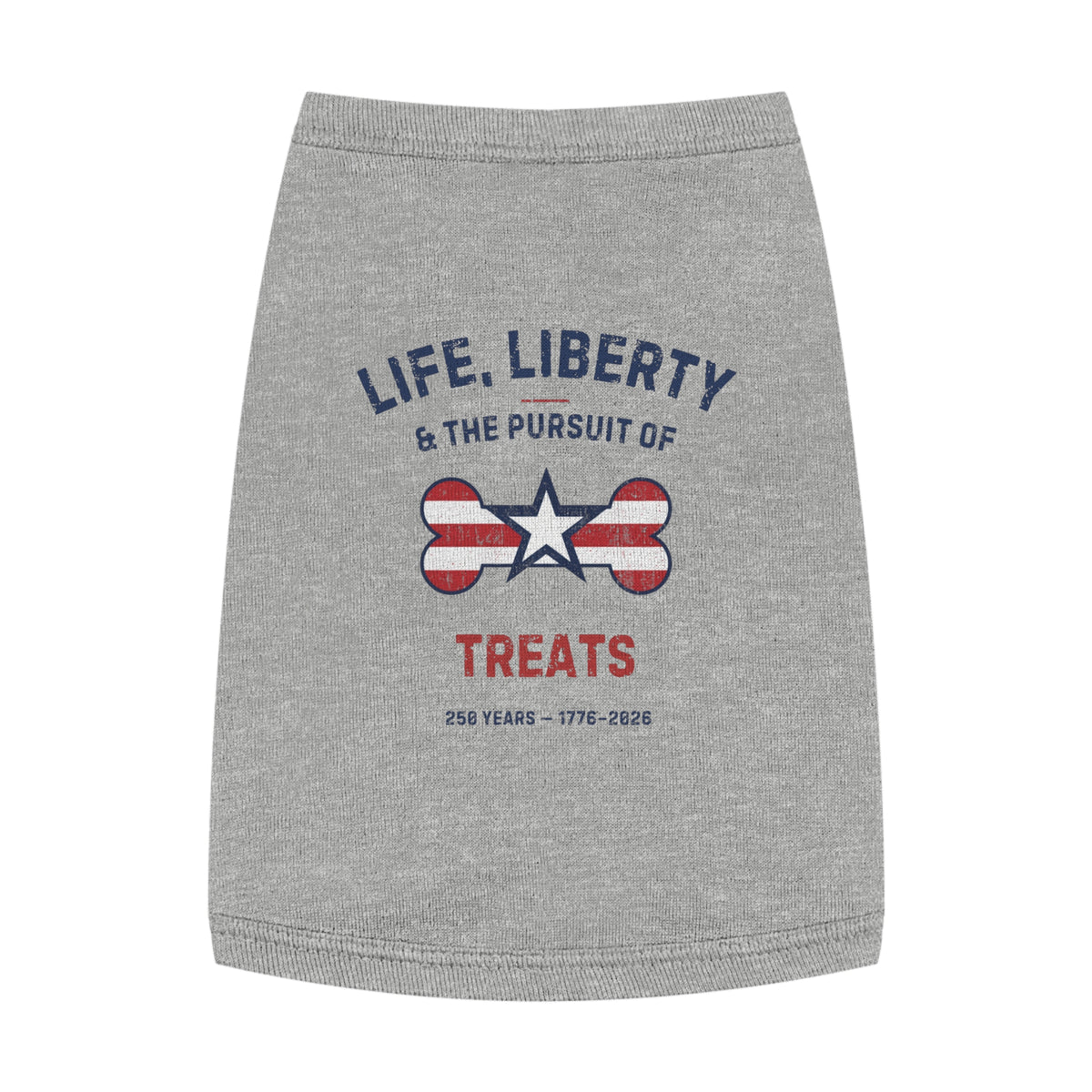 "Life, Liberty and Treats" Patriotic Pet Tank — 4th of July Cat and Dog Shirt