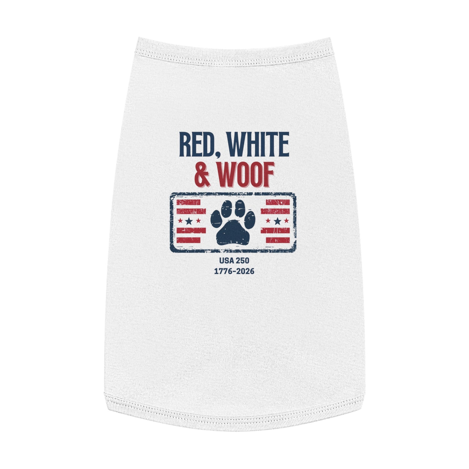 Patriotic dog shirt with flag paw design