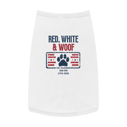 Patriotic dog shirt with flag paw design