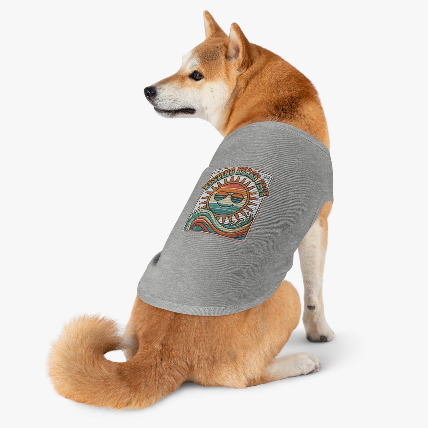 Resting Beach Face Pet Tank Top