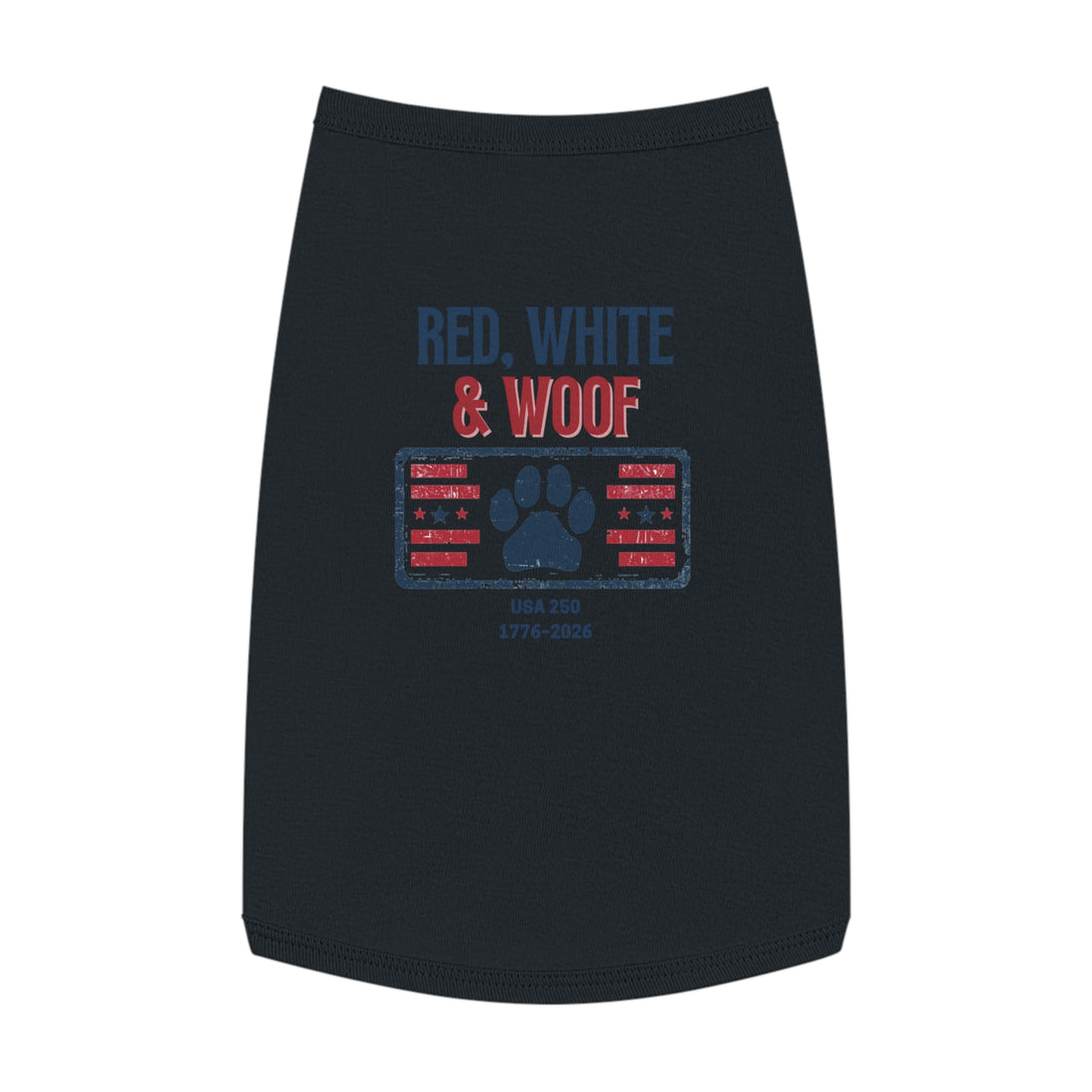 Patriotic dog shirt with flag paw design