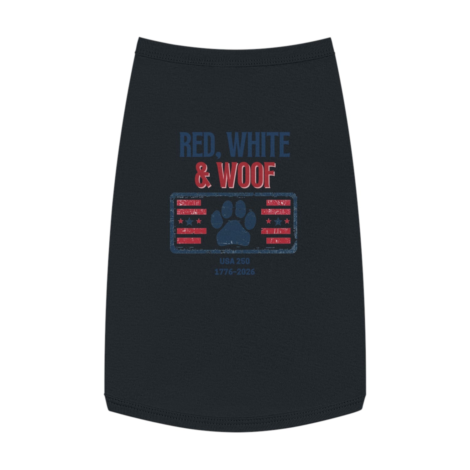Patriotic dog shirt with flag paw design