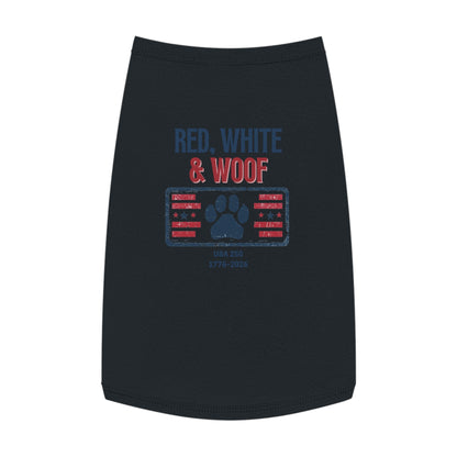 Patriotic dog shirt with flag paw design