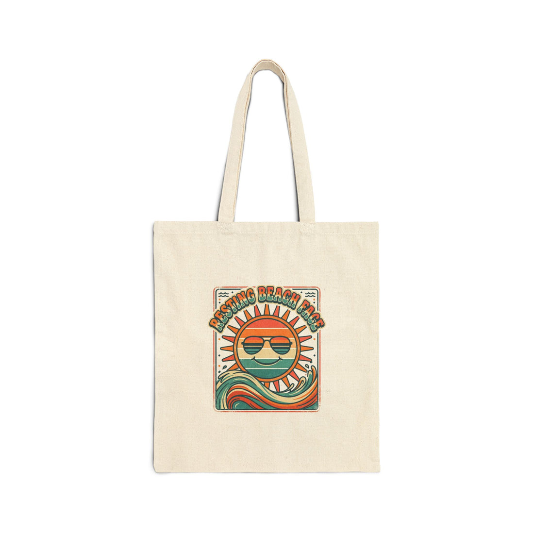 Retro Sun Canvas Tote Bag — Beach &amp; Summer Tote