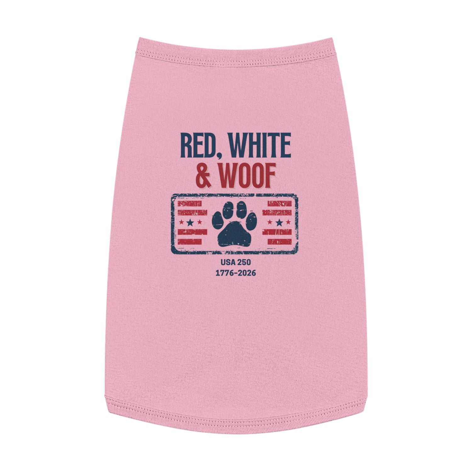 Patriotic dog shirt with flag paw design