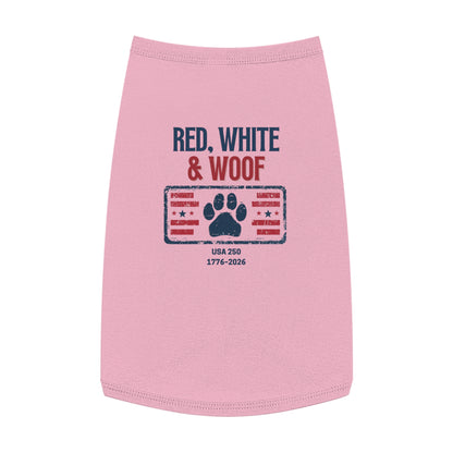 Patriotic dog shirt with flag paw design
