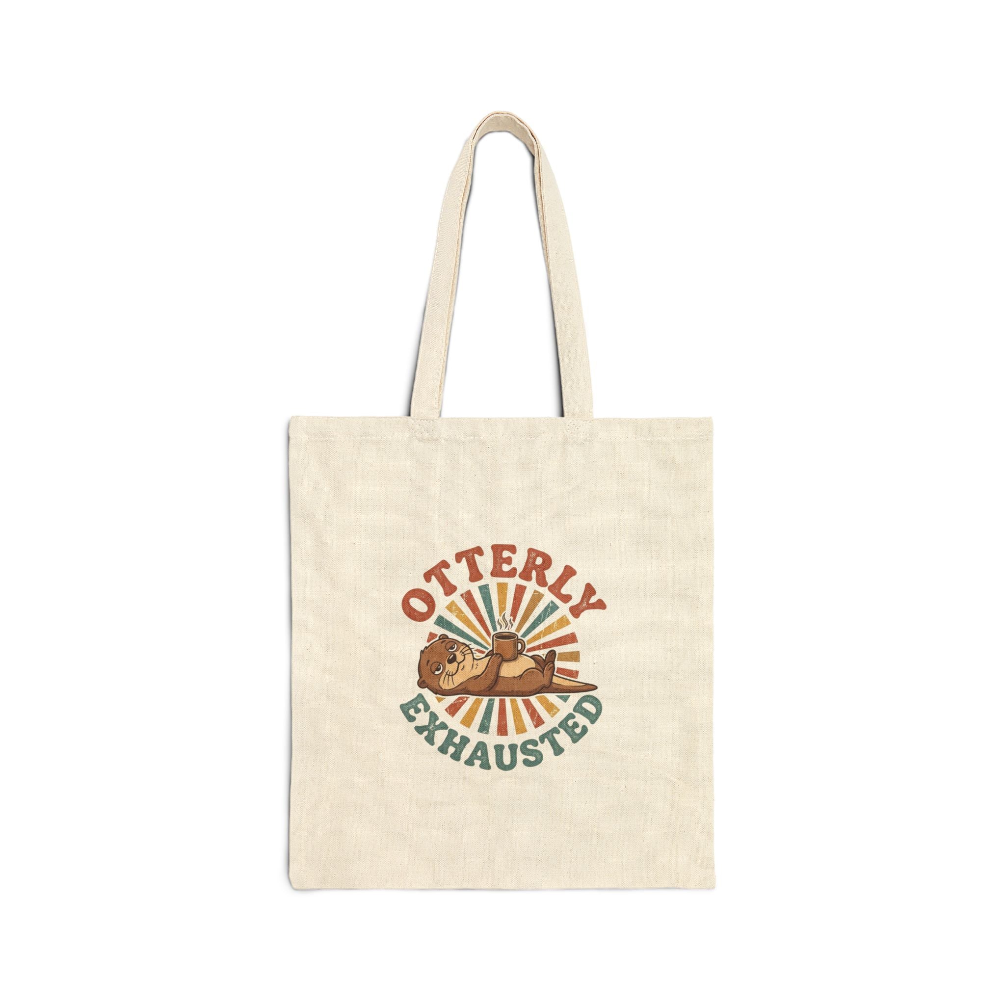 Otter Canvas Tote Bag — Funny Animal Book &amp; Grocery Bag