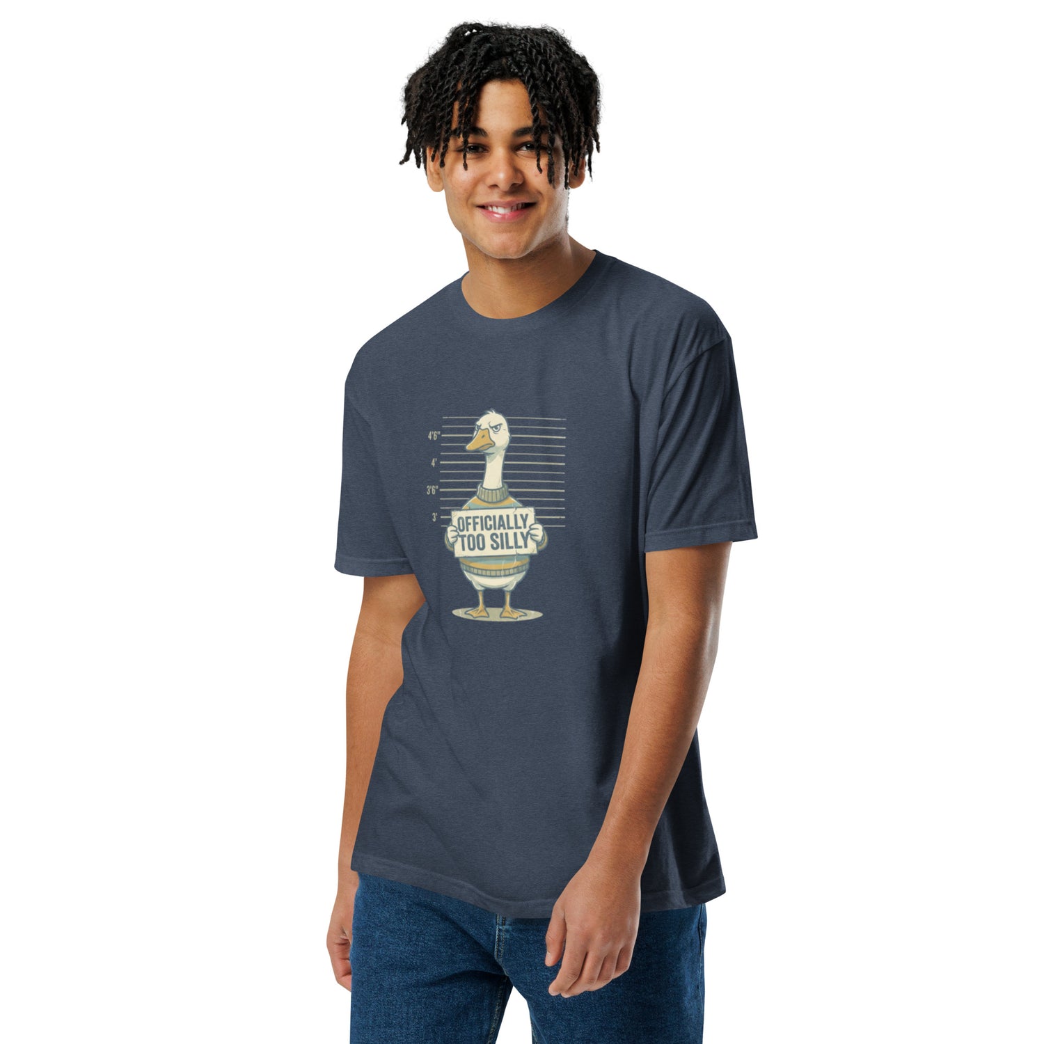 Officially Too Silly" Goose Mugshot Funny T-Shirt