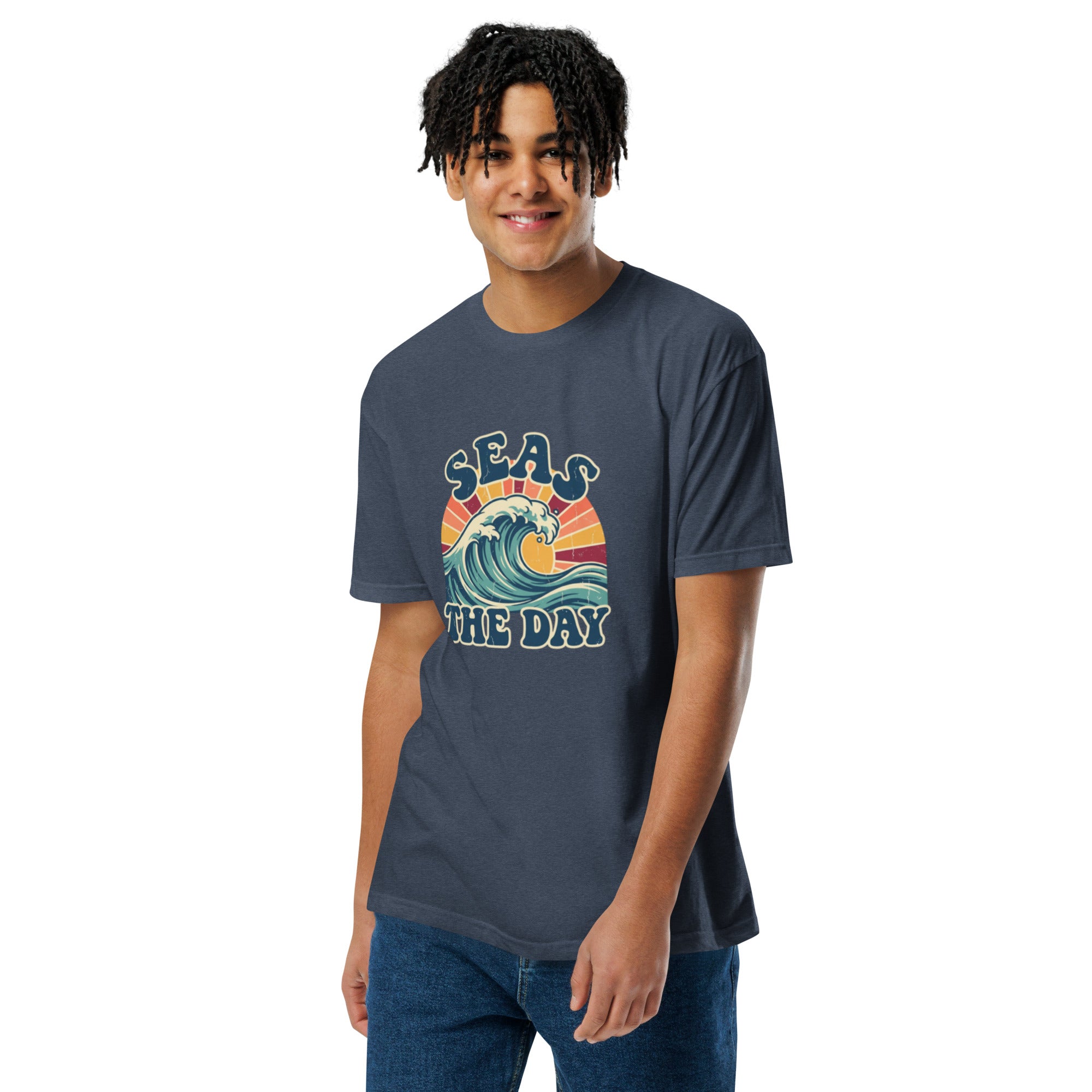 Seas the Day Retro Wave Funny T-Shirt