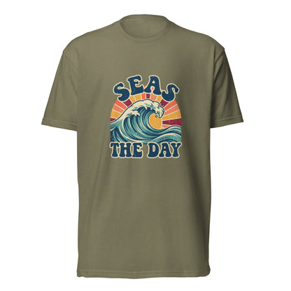 Seas the Day Retro Wave Funny T-Shirt