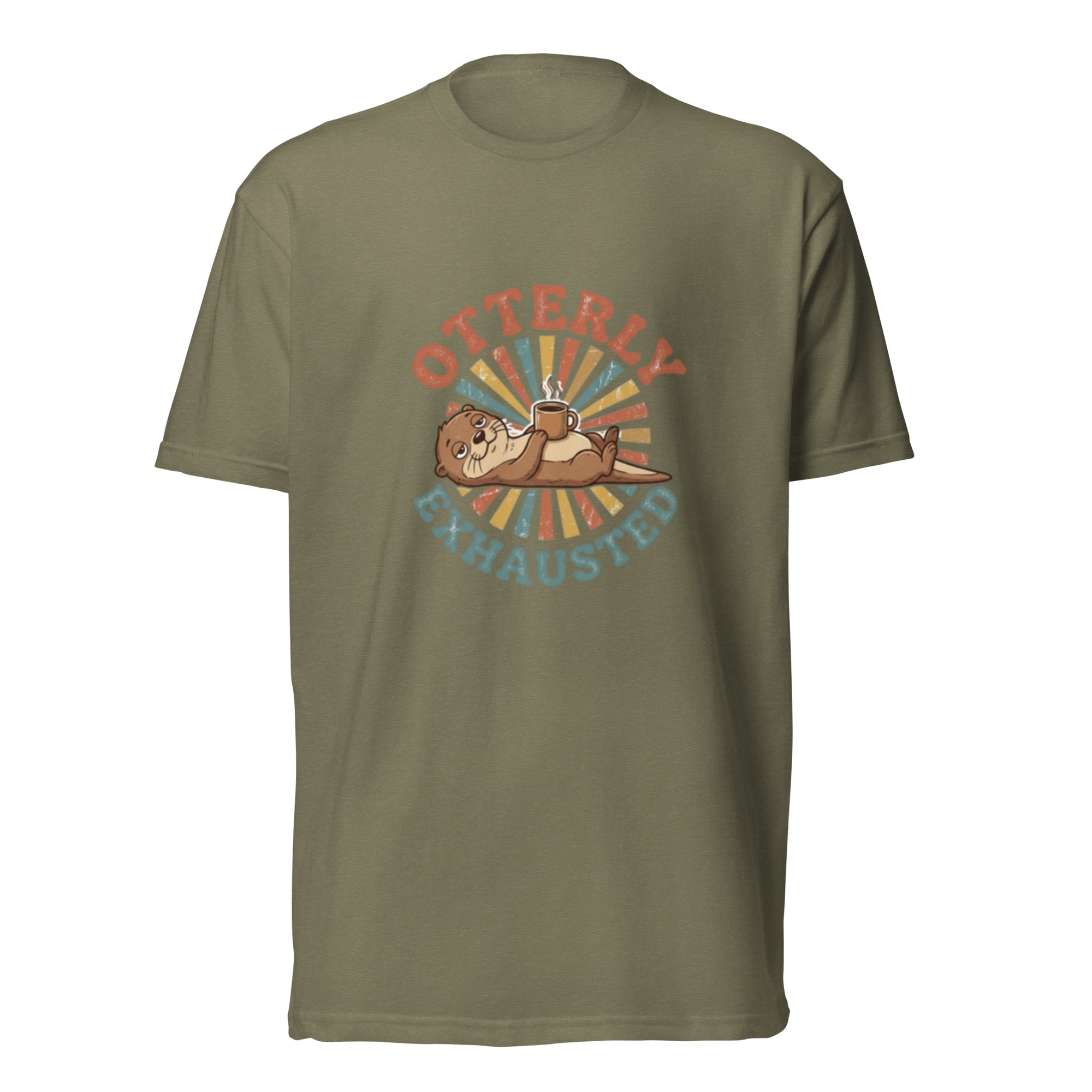 Otterly Exhausted" Funny Coffee T-Shirt