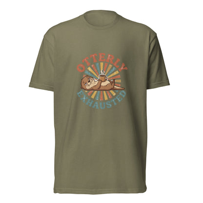 Otterly Exhausted" Funny Coffee T-Shirt