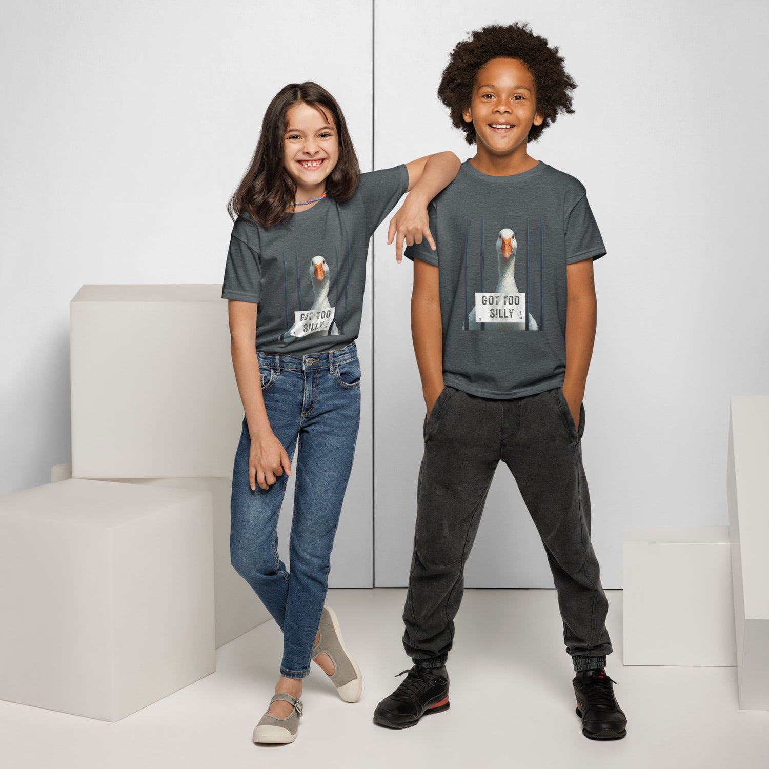 Got Too Silly Goose Mugshot Funny Kids T-Shirt